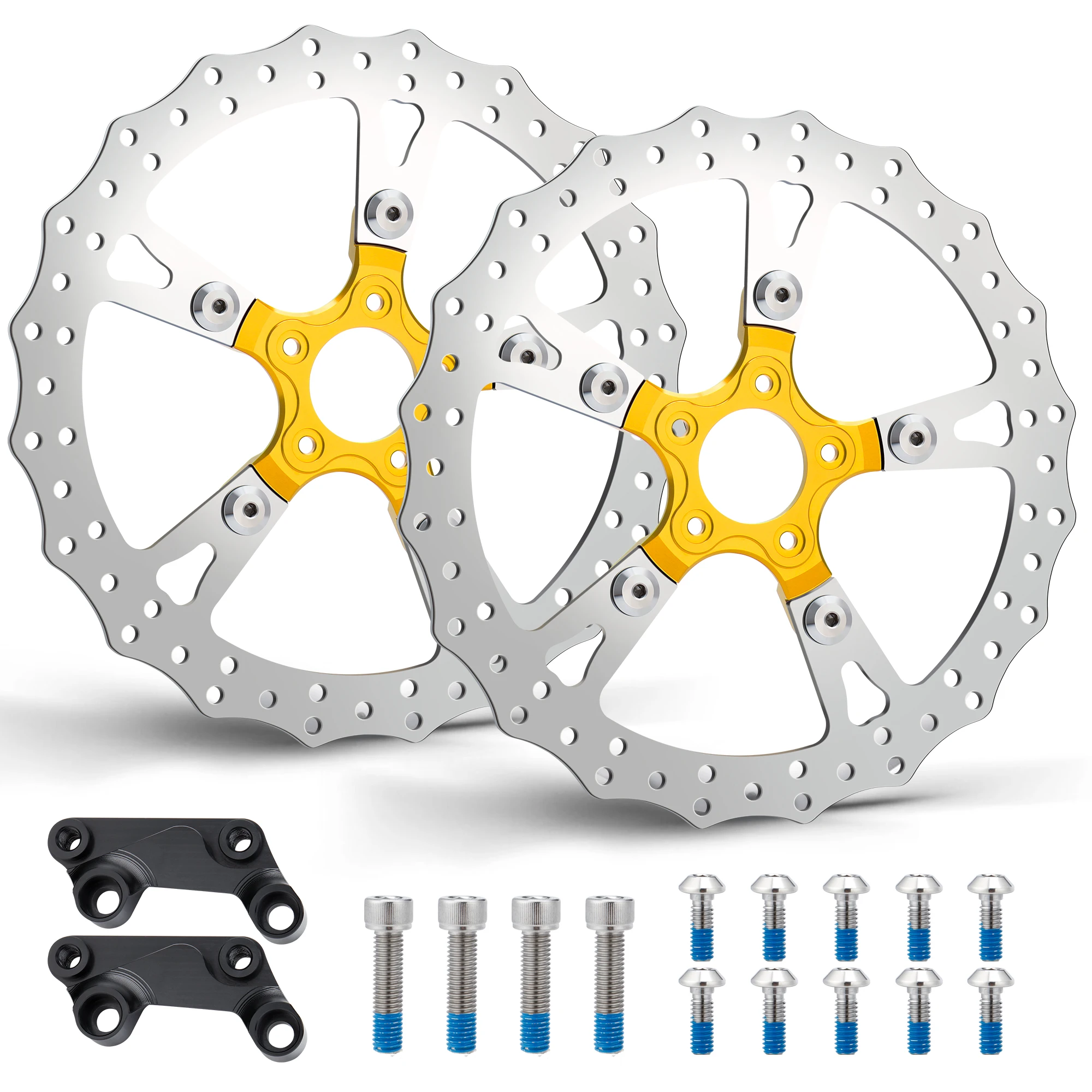 Touring 14" voorrem dubbele schijf zwevende rotors voor Harley 2008-en later Street Electra Road Glide Ultra Limited Trike