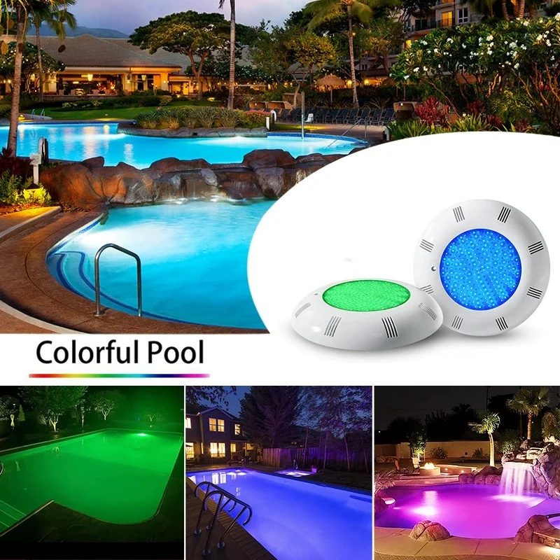 LED أضواء حمام السباحة تحت الماء RGB اللون تغيير AC24V DC24V IP68 مصباح مقاوم للماء مع جهاز التحكم عن بعد 12 واط 18 واط 45 واط 24 واط #4