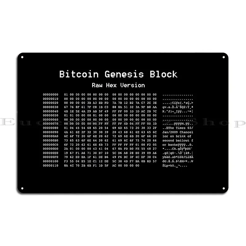 Bitcoin Genesis Block Genesis January breaking the bank Bitcoin 100k and going beyond, bitcoin crypto Metal Tin Sign Poster