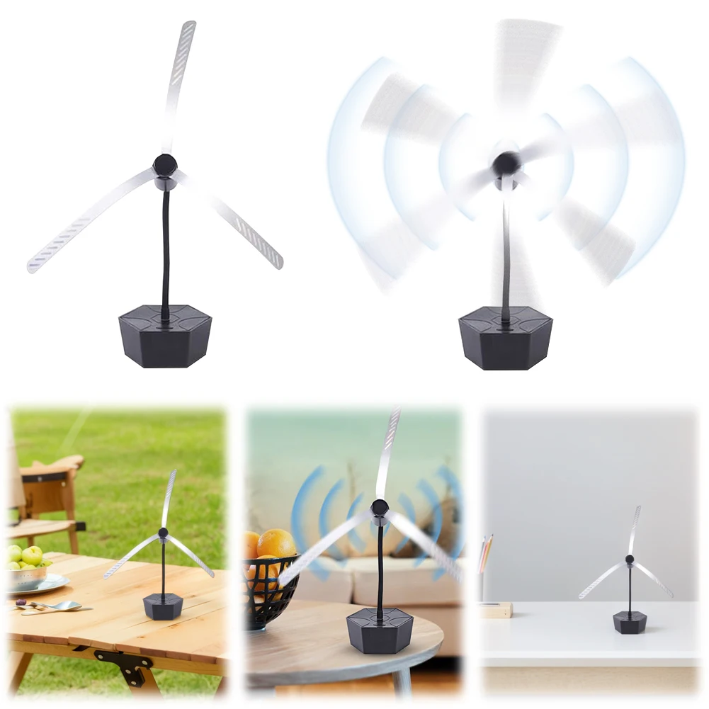 

Mosquito Insect Repellent Fan Leaf with Holographic Blades Fly Fan for Tables USB Rechargeable for Camping Home Restaurant Table