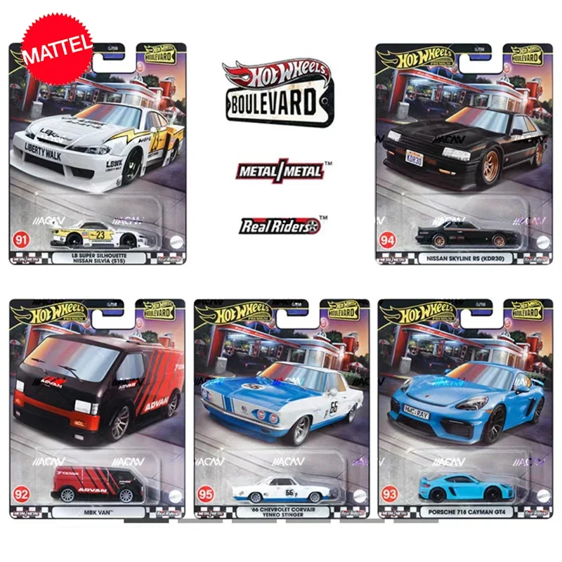 

2024 Original Mattel Hot Wheels Silvia Vehicle Model Toys for Boy 1/64 Diecast Boulevard Porsche 718 Nissan s Collection Gift