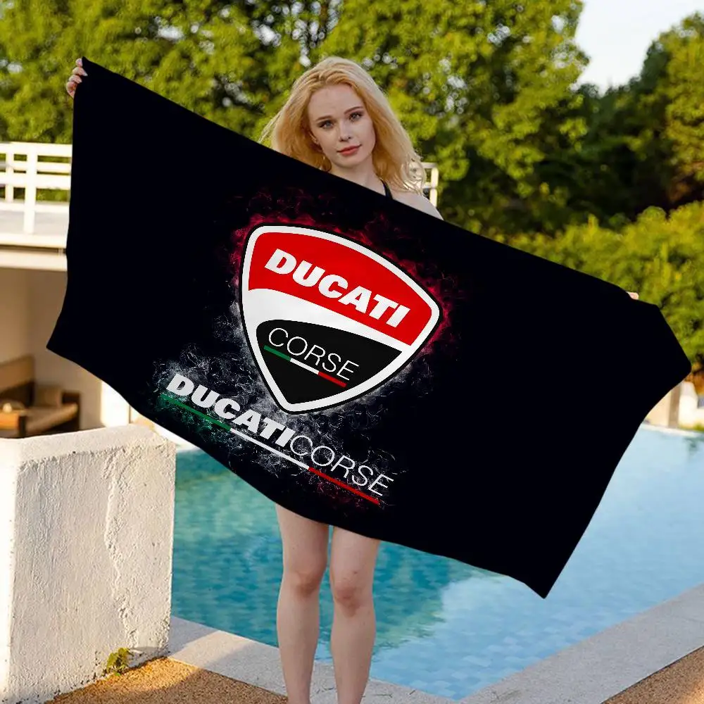 D-DucatiS Motorcycle LOGO Beach Towel Bath Towels for Girl Microfiber Quick Dry Custom Sand Free Beach Yoga Spa Gym Pool