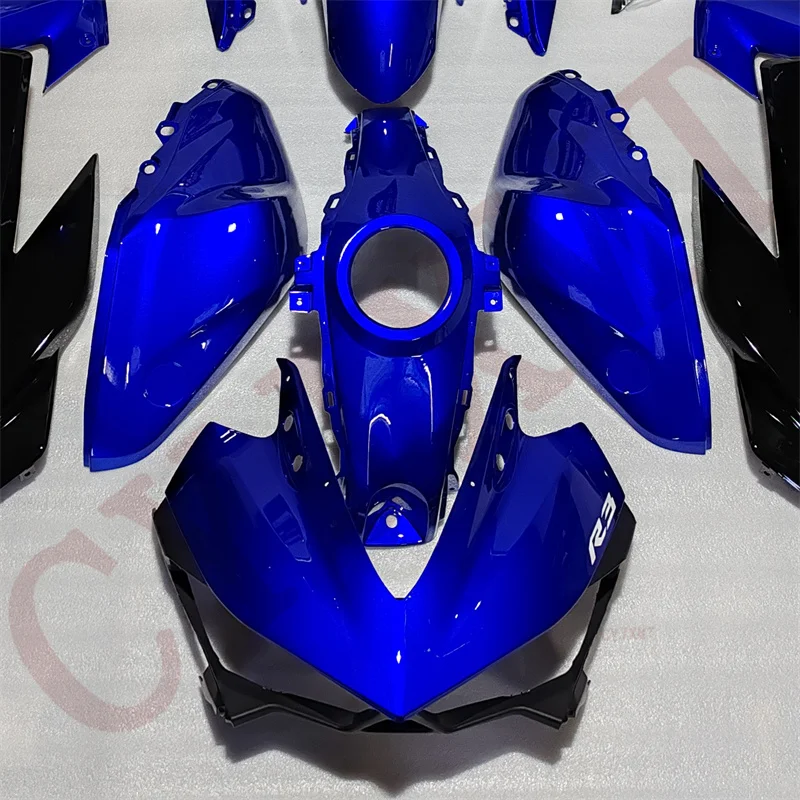 انسيابية فاخرة للدراجات النارية من ياماها YZFR25 YZFR3 2015-2018 ABS مجموعة هدايا قولبة YZF R3 R25 15-18 غلاف إطار الجسم اللامع الأزرق #2