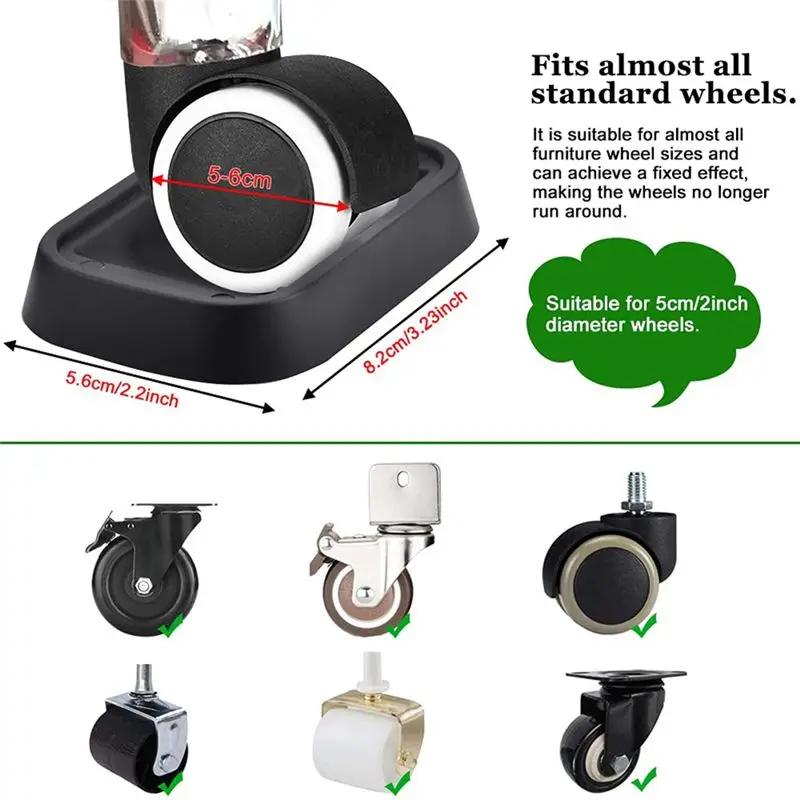 AUAU-5Pcs Universal Simple Installation Computer Chair Stool Wheel Bed,Stopper & Furniture Stopper Caster Cups
