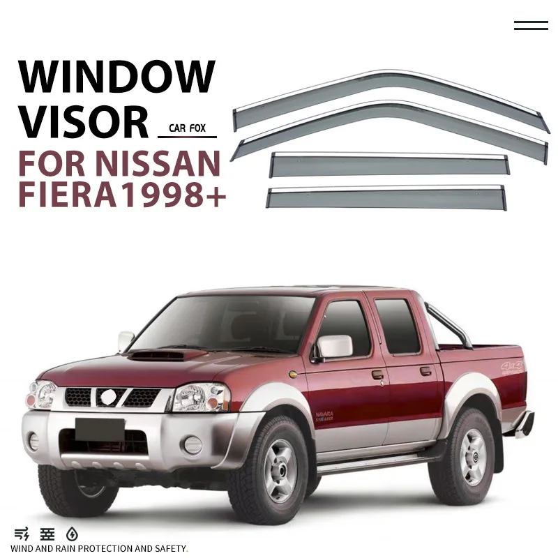 

Для NISSAN Fiera 1998+ Дефлекторы окон, ветровики, навесы для боковых окон, защита от дождя и солнца, автоаксессуары, стайлинг автомобиля