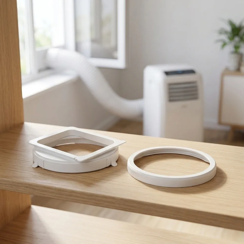 For Midea 15cm Portable Air Conditioner for exhaust Connector White Plastic Hose Adapter Baffle with Snap Ring Set