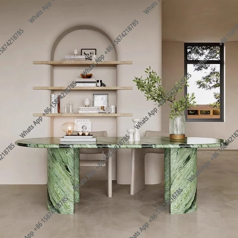 New Eating Table Light Luxury High-end Natural Marble Luxury Stone Dining Table Designer Marble Designer