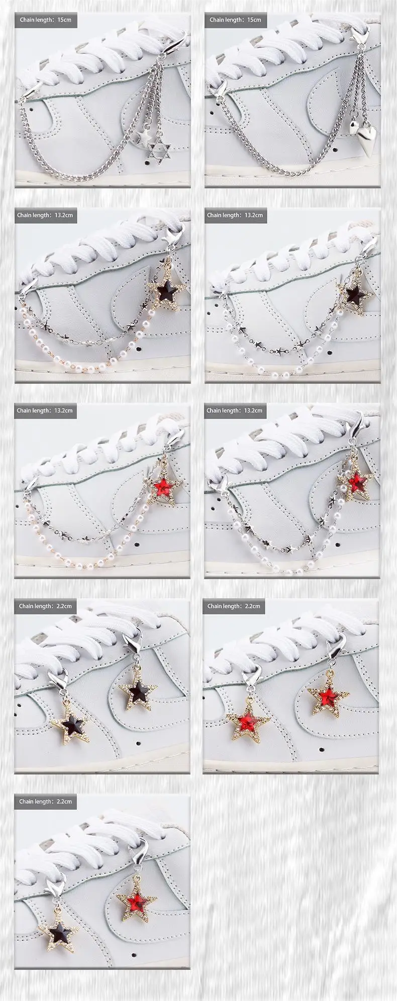 Mode Diamant Pentagramm Perle Schuh Kette Seite Abnehmbare Schuh Dekoration DIY Flache Schuhe High Top Schuhe Schuh Charms 1Pcs – Detail 11