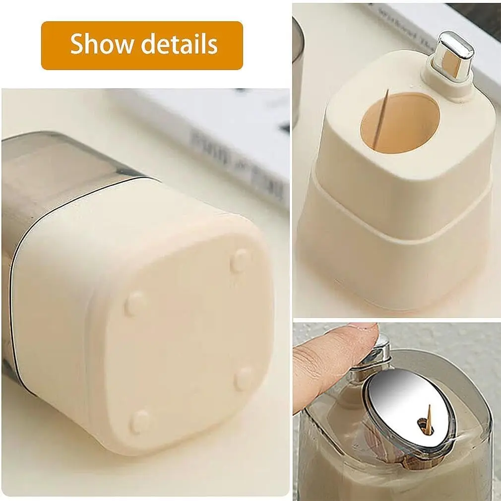 Toothpick Holder, Creative Toothpick Storage Box Automatic Pop-up Toothpick Dispenser for Kitchen, Restaurant, Hotel