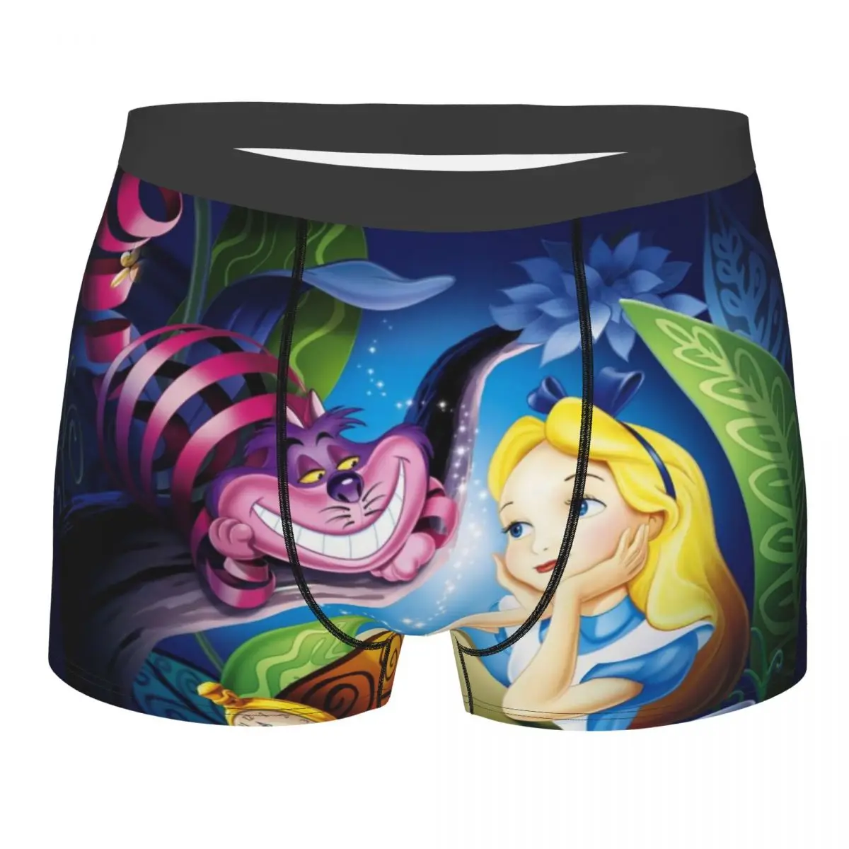 

Нижнее белье с героями мультфильмов «Чеширский кот», мужские эластичные трусы-боксеры «Алиса в стране чудес», шорты, мягкие трусы для мужчин