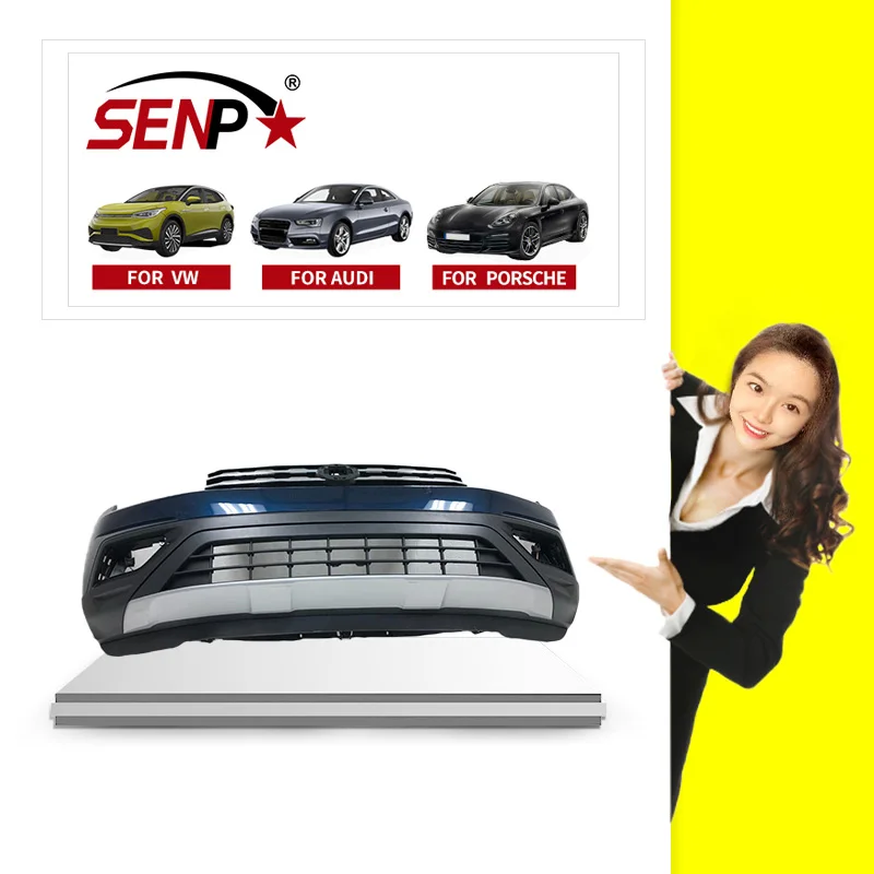 SENP 3CN 807 221 Car Bumper Auto Body Parts Kit for 2018-2020 VW    Front Bumper (Blue Metallic) #20 3CN807221
