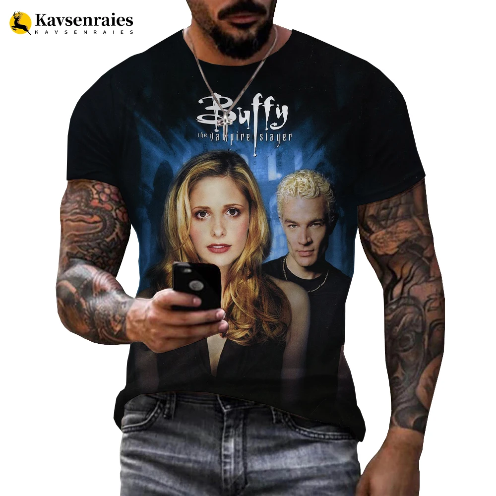 

New Arrival Buffy The Vampire Slayer 3D Print T Shirt Men Women Summer Fashion Casual Short Sleeve Hip Hop T Shirt 6XL