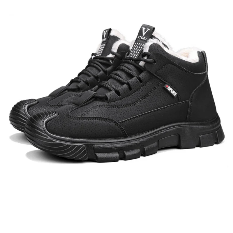 أحذية جديدة للخريف والشتاء عالية الجودة وأحذية قطنية سميكة قطيفة للرجال، كاجوال، غير قابلة للانزلاق، نعل سميك، مقاومة للبرد، قطن دافئ #5