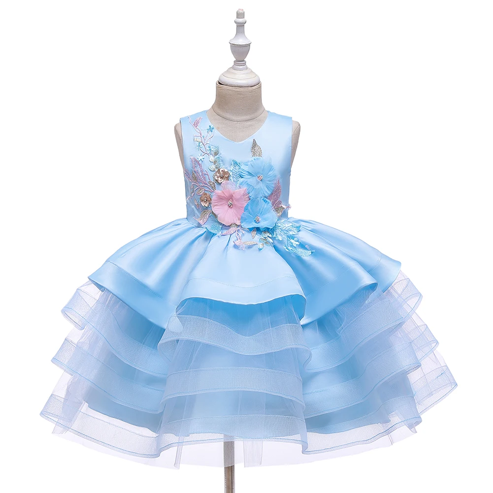 

Girls Party Dresses 5 Colors 80cm-140cm Baby Dress Children Skirt Princess Wedding Birthday Performance Vestidos Ball Gown