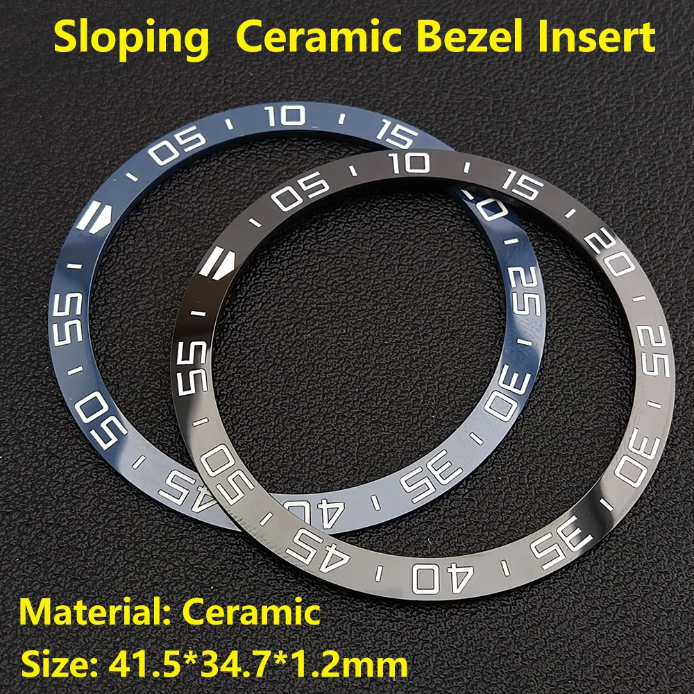 41.5*34.7mm Sloping no Luminous Ceramic Bezel Insert Replacement of watch accessories Ceramic Bezel Insert F1 series