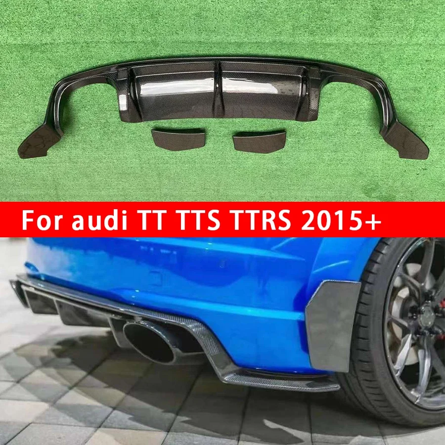 

For audi TT TTS TTRS Carbon Fiber Diffuser Back lip Car Rear Bumper Diffuser Rear Splitters Spoiler Back lip Car Accessories