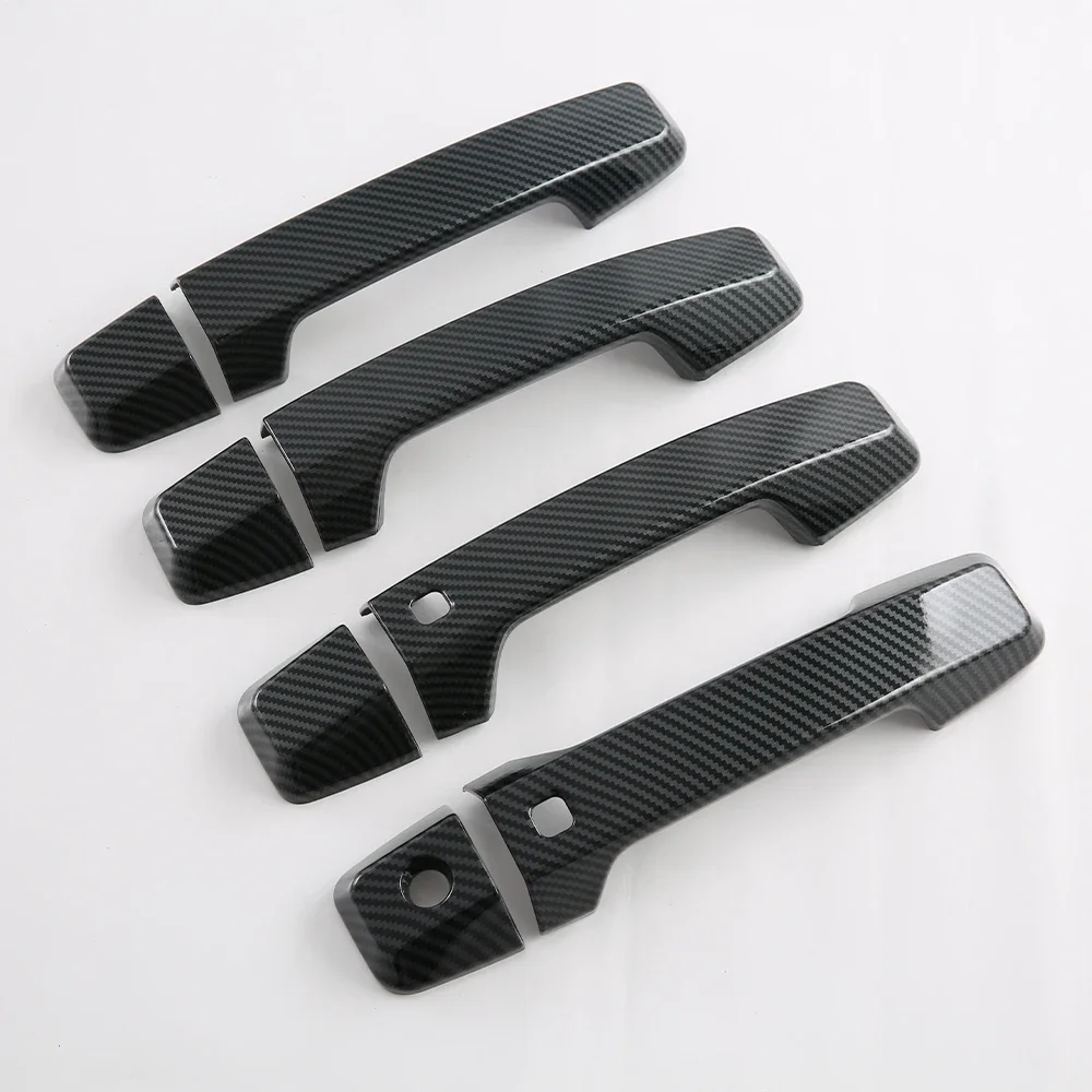 

For Mitsubishi Triton L200 2023 Car Door Handle Trim Carbon Fiber External Protective Stickers Accessories 2024