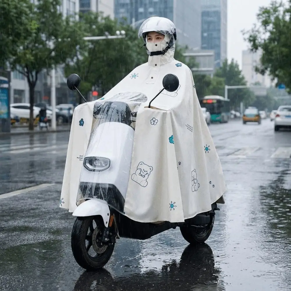 High Neck Electric Bicycle Raincoat Waterproof Full Coverage Vehicle Raincoat Heavy Rain Protection Thickened