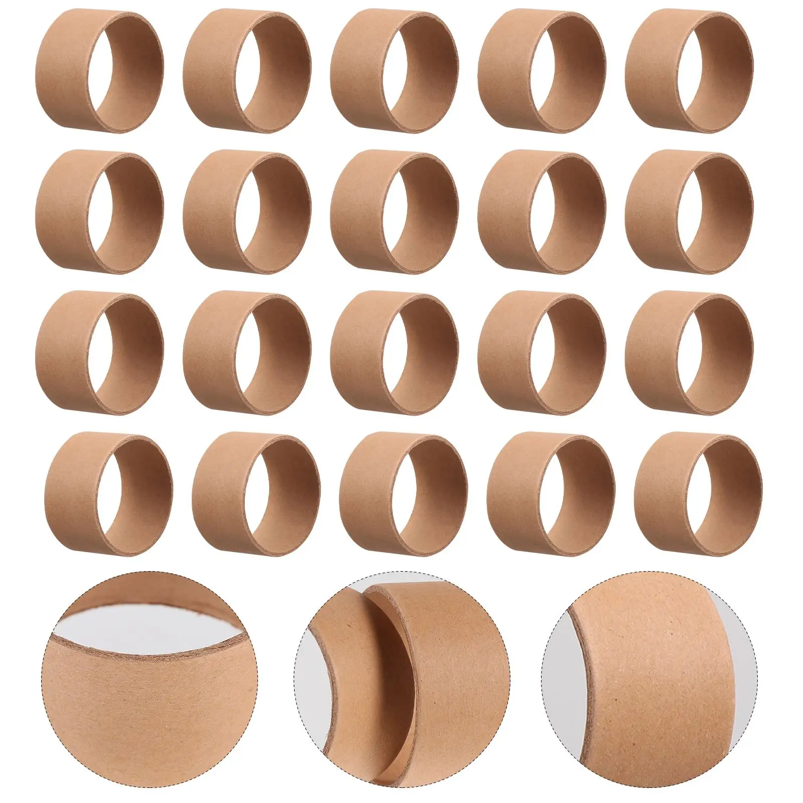 20Pcs Children DIY Craft Paper Rolls Round Brown Painting Cardboard Artist Painting Paper Tube Brown Paper Rolls DIY Accessories