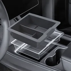 Per Tesla Model 3 Y 2021-2023 organizzatori per Console in Silicone scatola portaoggetti per braccioli contenitore per cassetti Cubby accessori per auto interni