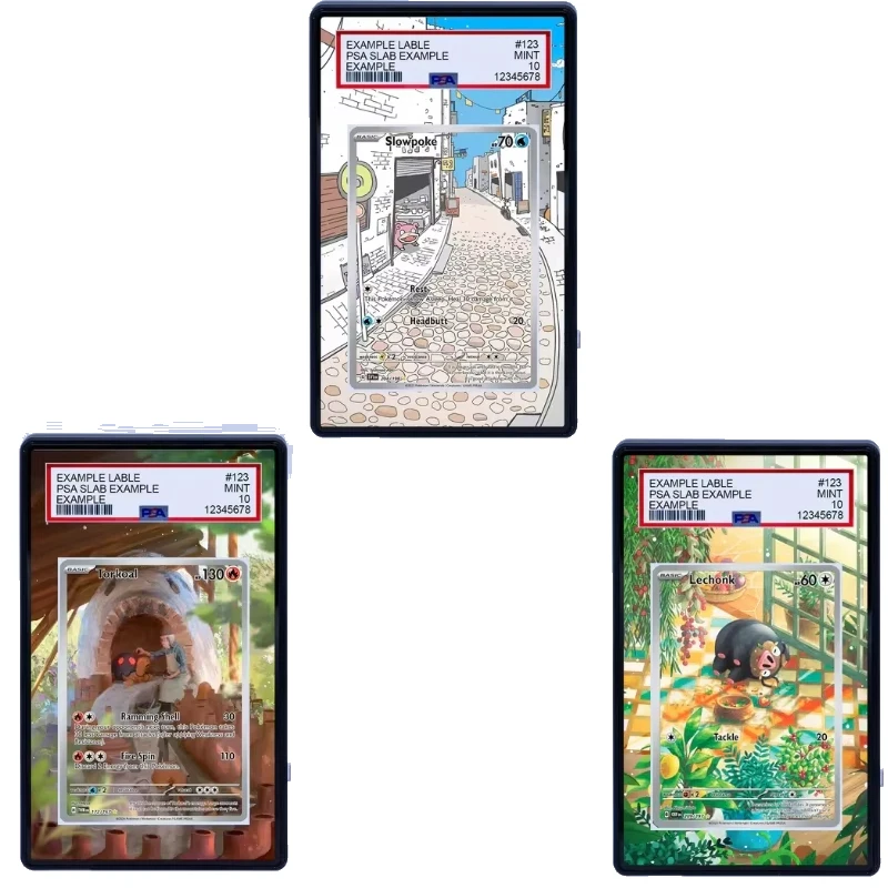 arte-acrilica-estendida-para-exibicao-de-cartas-psa-slowpoke-baxcalibur-amarys-houndoom-timburr-ns-zorua-veluza-excluindo-cartas