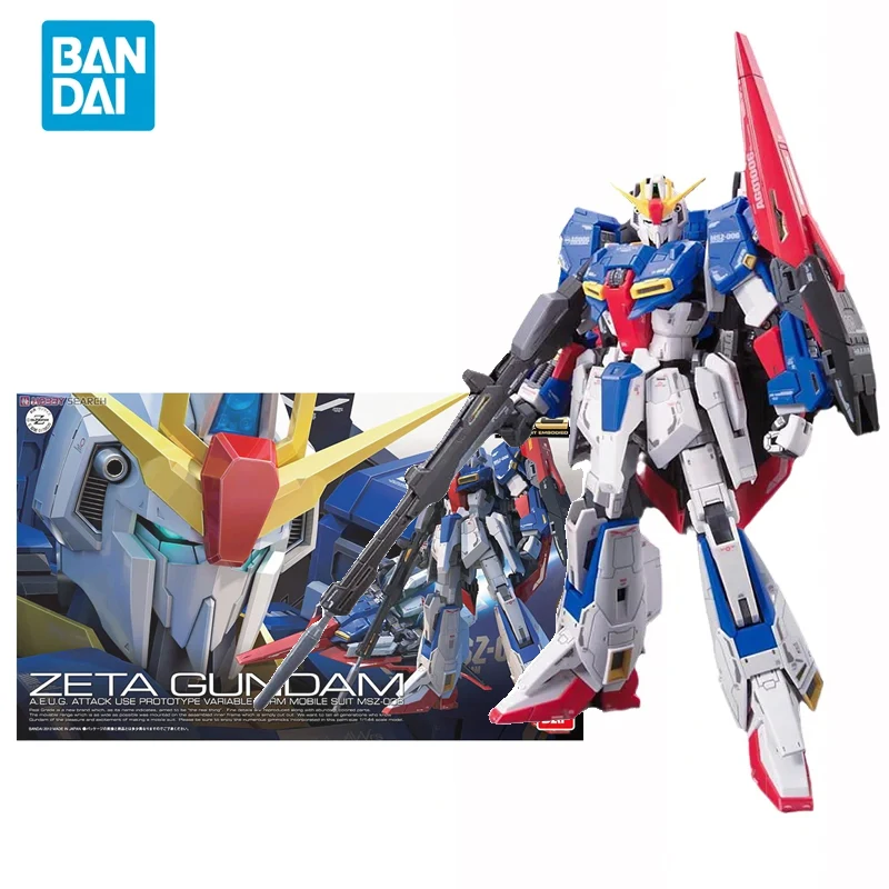 

Bandai Genuine Anime GUNDAM RG 1/144 ZETA GUNDAM Action Figure Assembly Model Toys Collectible Model Collectible Gifts for Kids