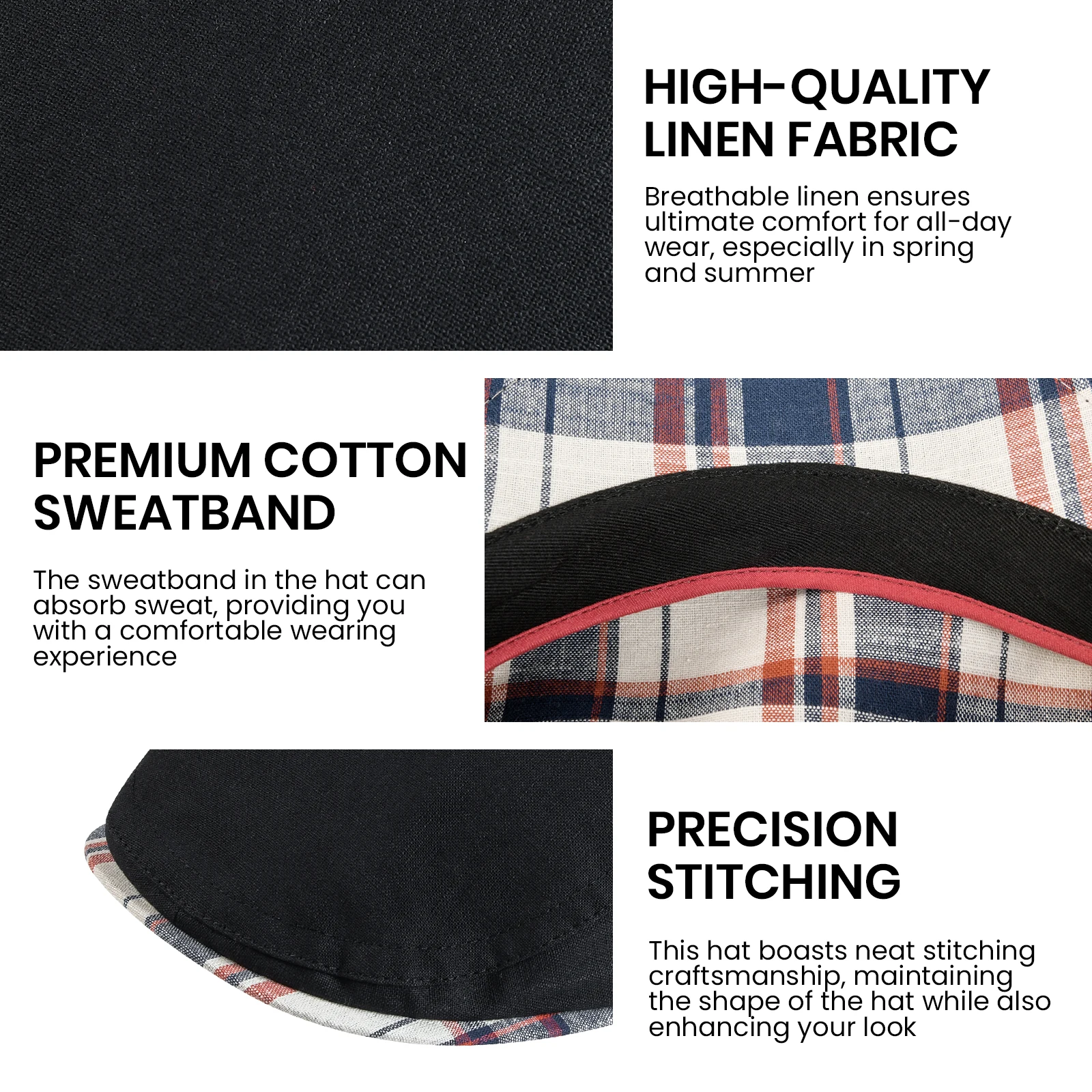 Jangoul Mens Flat Cap Soft Vintage Linen Hats Casual Retro Newsboy Hat Beret for Male Driving Ivy Hats Summer Autumn