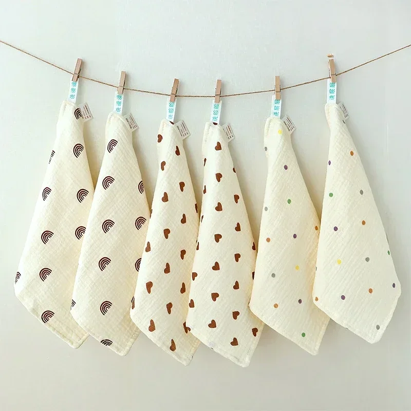 

6pcs/set Baby Towel Set 25X25cm Cotton Muslin Squares Soft Guaze Face Hand Towel for Newborn Kids Burp Cloth Babies Accessories