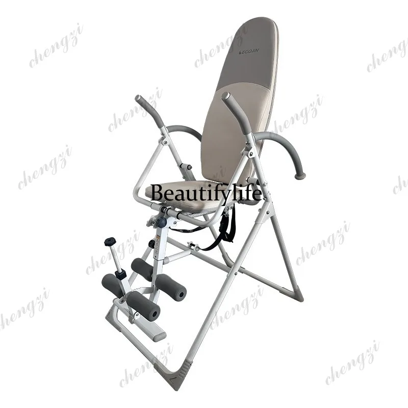 stretching machine for neck and lumbar spine stretchers, inverted hanging aides, inverted chairs, sports equipment