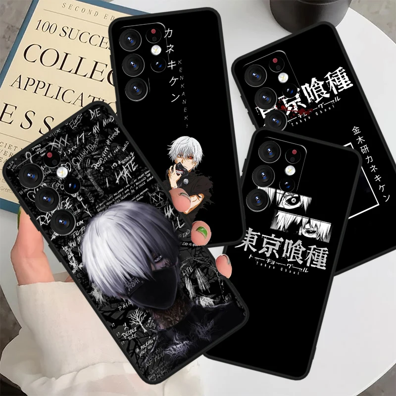 Anime T-tokyo G-ghoul Cool For Samsung S24 S23 S22 S21 S20 FE S10e S10 S9 Ultra Plus Plus Soft Silicone Black Phone Case