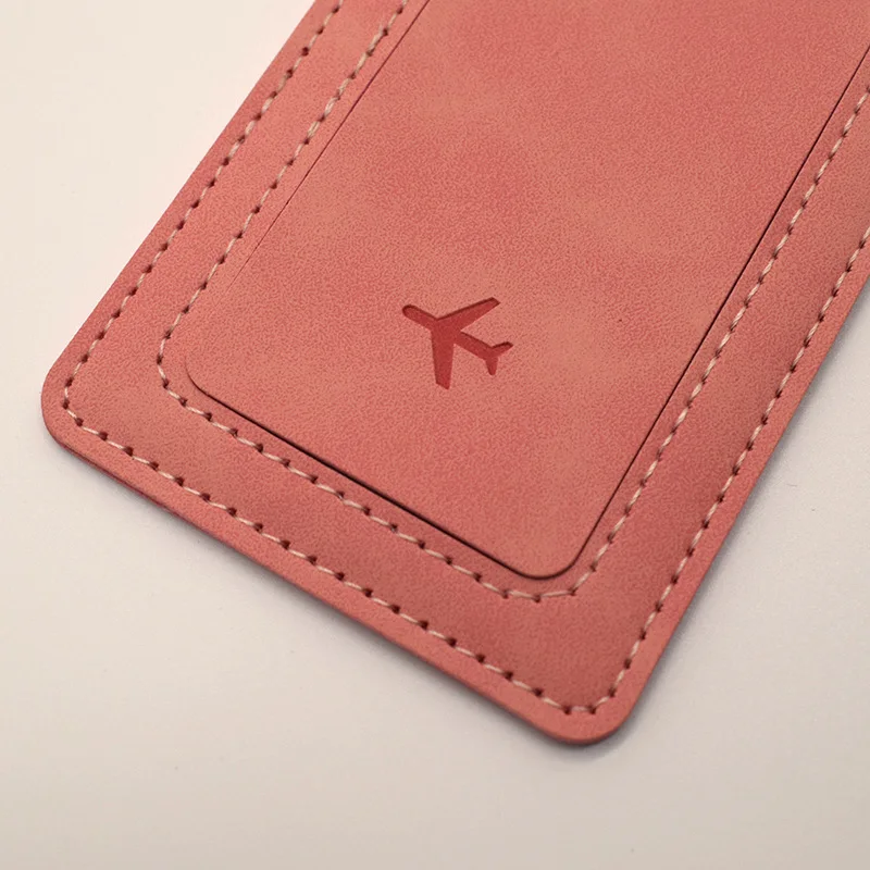 

Color Changing PU Leather Skin Feel Multi-color Strap Passport Cover Luggage Tag Set Multifunctional Passport Clip Bag
