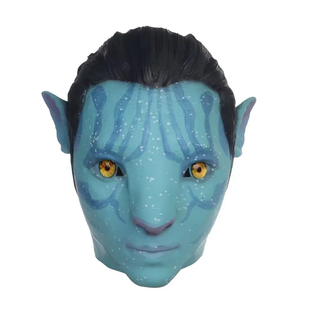 Movie Zawaland Avatar 2 Cosplay Mask Latex Mask for Men Halloween Na'vi Cosplay Props Party Costume Accessories Adult Movie