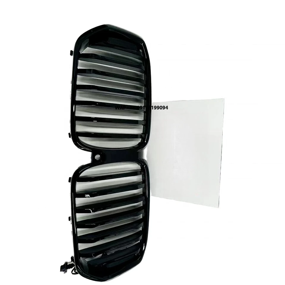 

Inner LED Mesh Grill Double Slats Glossy Black Kidney Center for X5 G05 2019-2020