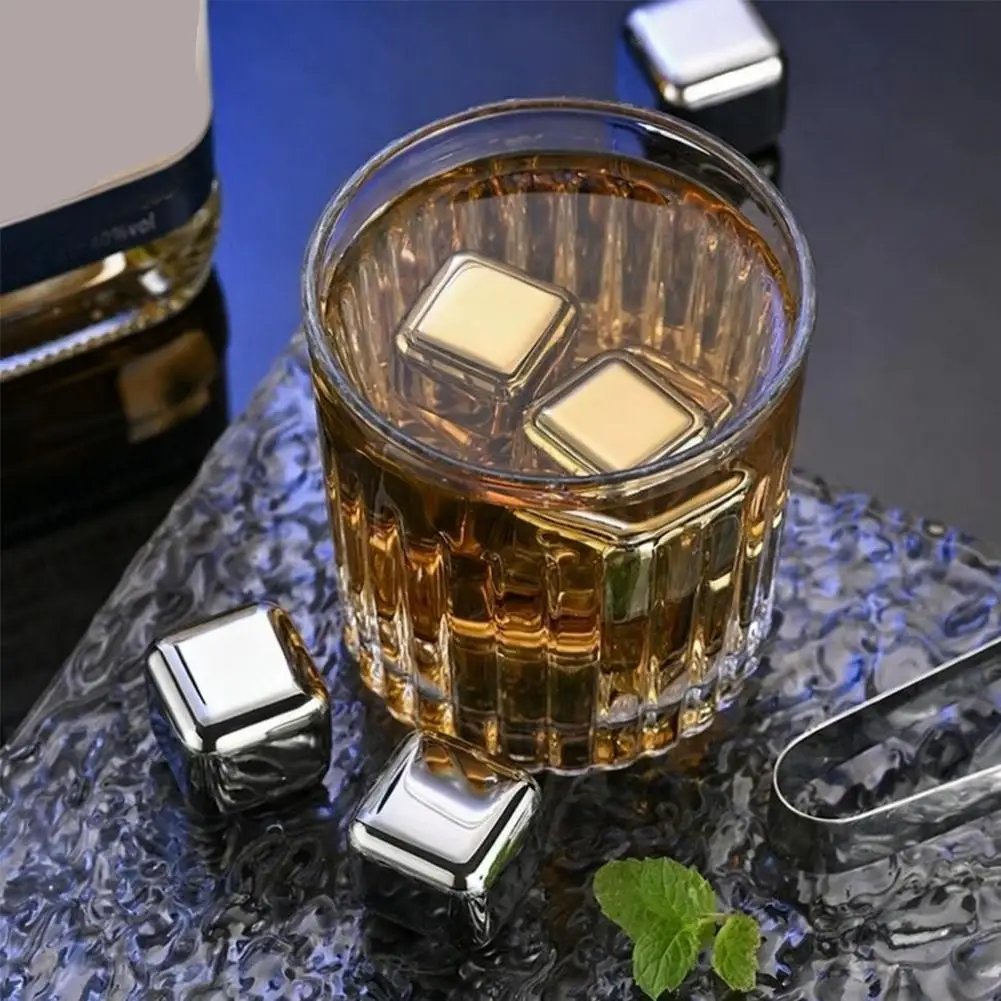 الفولاذ المقاوم للصدأ مكعبات الثلج مجموعة قابلة لإعادة الاستخدام تقشعر لها الأبدان الحجارة ل ويسكي النبيذ النبيذ التبريد مكعب تقشعر لها الأبدان روك حفلة بار أداة