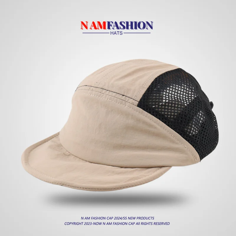 

Half Mesh Breathable Workwear Soft Brim Five-Piece Cap Men's and Women's Outdoor Camping Sunshade Turnup Brim Baseball Cap