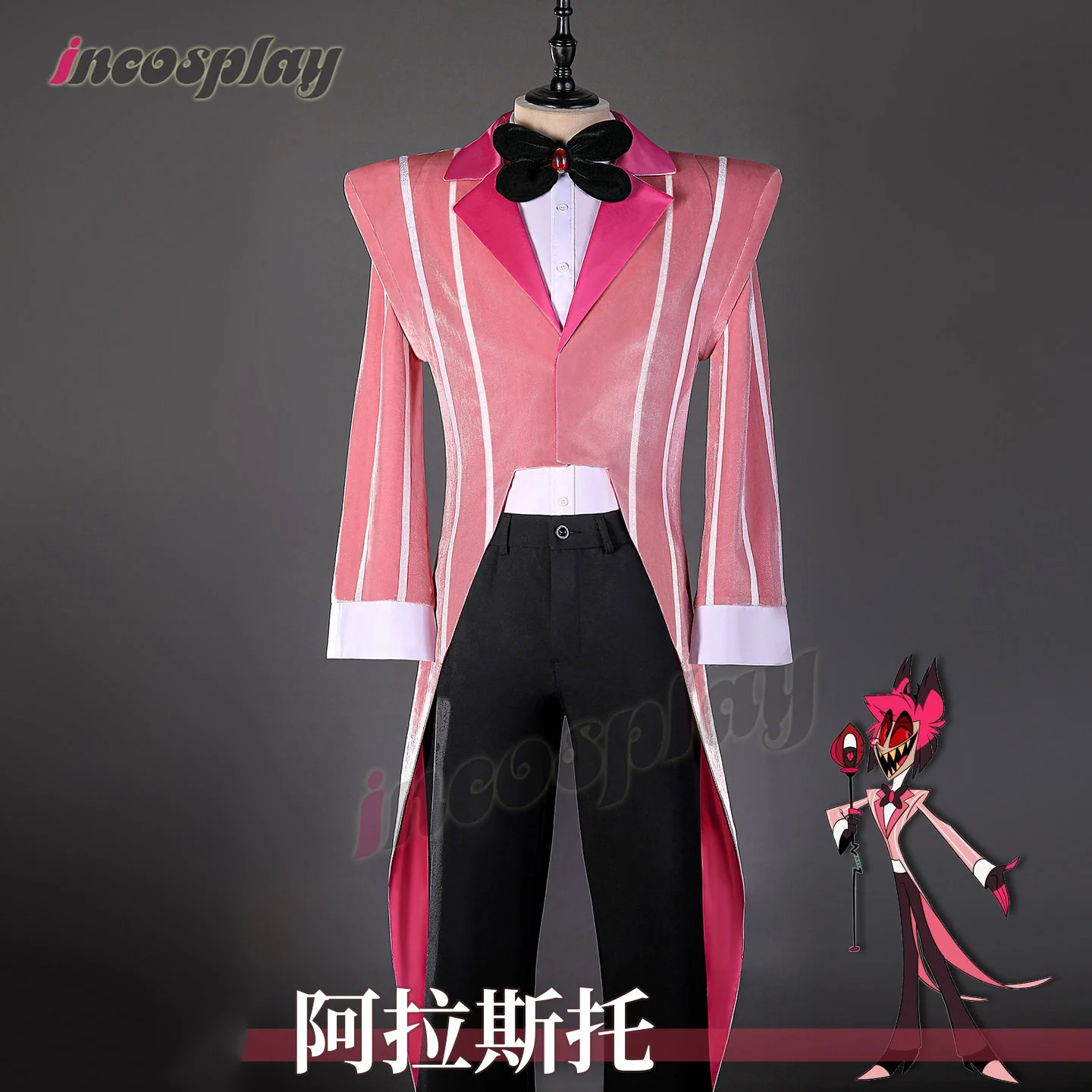 

Alastor Cosplay Costume Radio Demon Outfits Men Handsame Outfits Coat Top Pants Halloween Uniforms Fancy Party Suits Custom Made