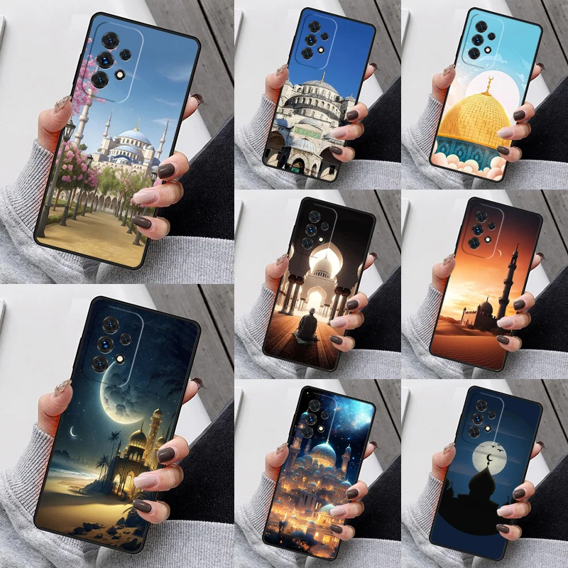 Arabic Muslim Mosque Building Phone Case For Samsung Galaxy S23 S21 S20 FE S24 S22 Ultra Note20 S10 S9 Plus A40 A52 A12 A13 A53