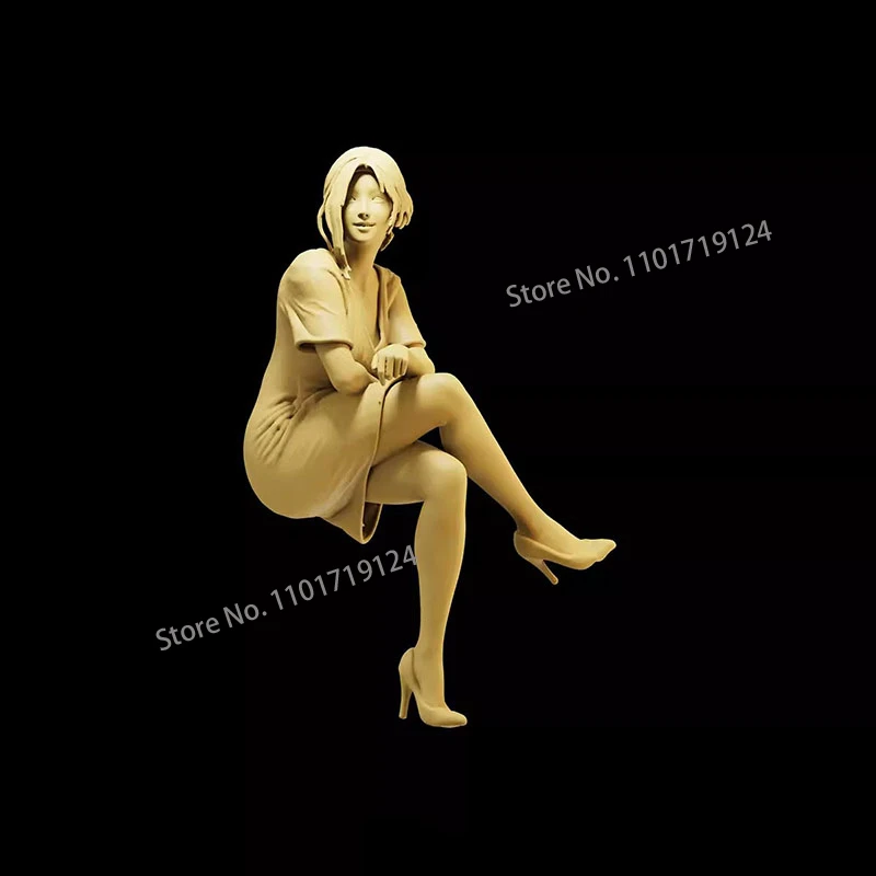Unpainted Miniatures 1/64 1/43 1/35 Sitting Standing Girls Female Figure Mini Doll Photography Table Scene Prop for Car Vehicles