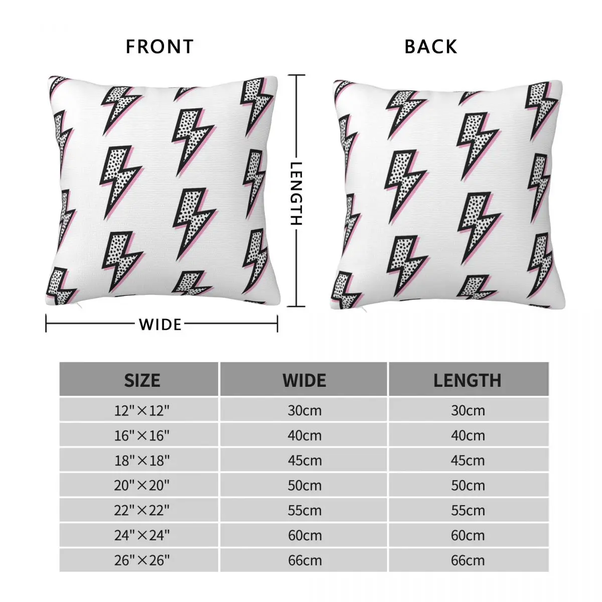 Spots Black Lightning Bolts Square Pillowcase Polyester Linen Velvet Printed Zip Decor Home Cushion Cover