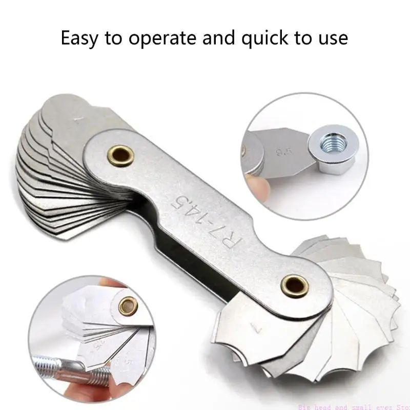 

Radius Template R Gauge R1-6.5 R7-14.5 R15-25 Radius Gage Plate Fillet Gaug External Internal Concave Convex Measuring Tools
