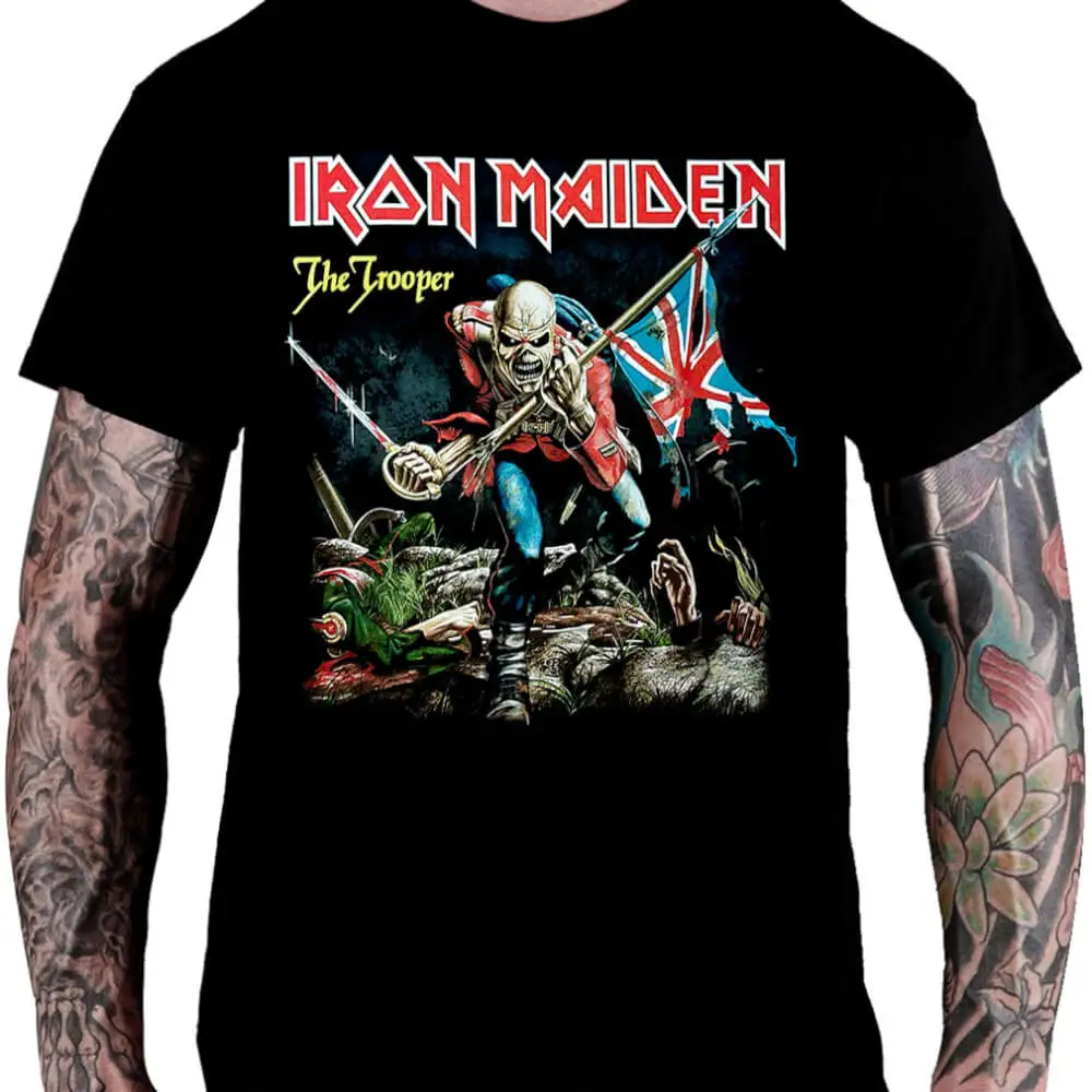 

Iron Maiden T-Shirt Men's and Women's Short Sleeve Cotton Tees Vintage Metal Band Tops Brand T-shirt Summer Men Streetwear
