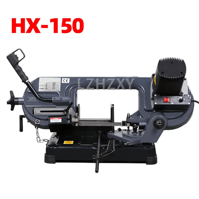 

HX-150 Metal Band Saw Portable 45° Cutting Machine Multi Function Pipe Material Steel Cutting Band Saw Woodworking Machine