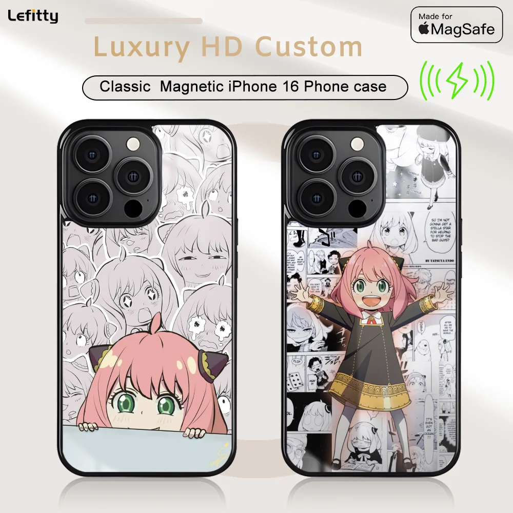 

Anime Spy x Family Cute Phone Case For iPhone 16 15 14 13 12 11 Pro Max Plus Mini Magnetic Magsafe Wireless Charging Cover