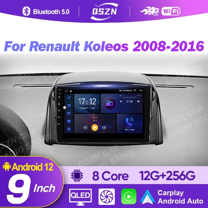 

For Renault Koleos 2008 -2016 Android 13 Car Radio Multimedia Video Player GPS 4G WIFI AI Voice Carplay Autoradio 2K QLED Stereo