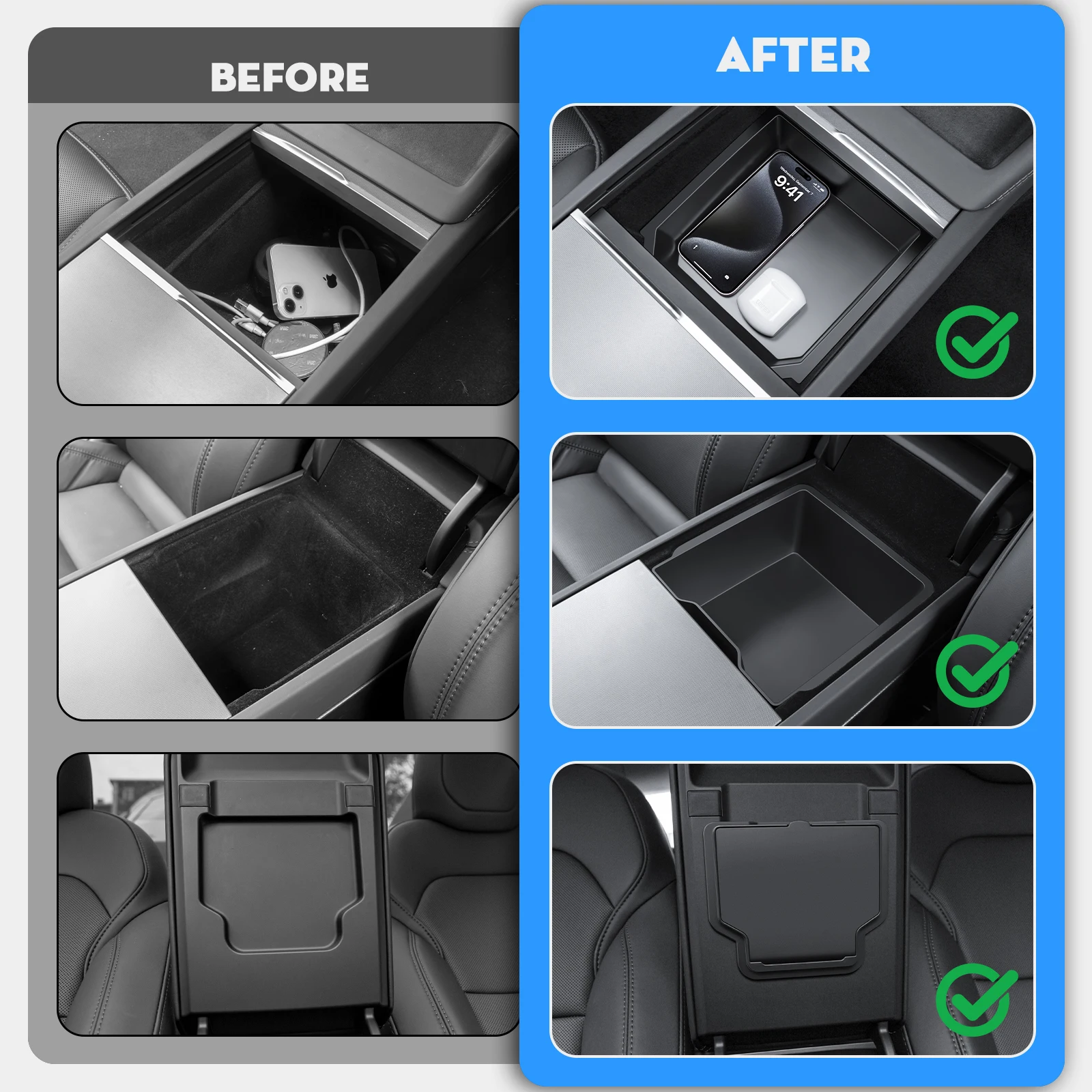 Kunist for Tesla Model Y Juniper 2026 Center Console Tray Cup Holder Accessories