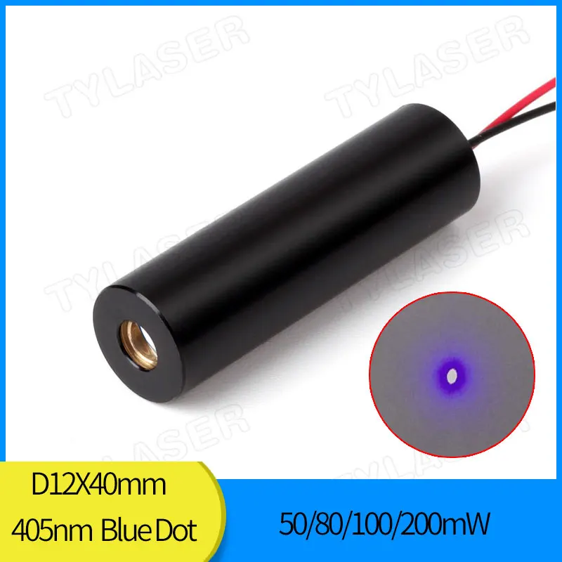 

Violet Blue Dot Positioner D12x40mm 405nm Glass lens 50mw 80mW 100mw 200mw Laser Module Industrial Grade TYLASERS