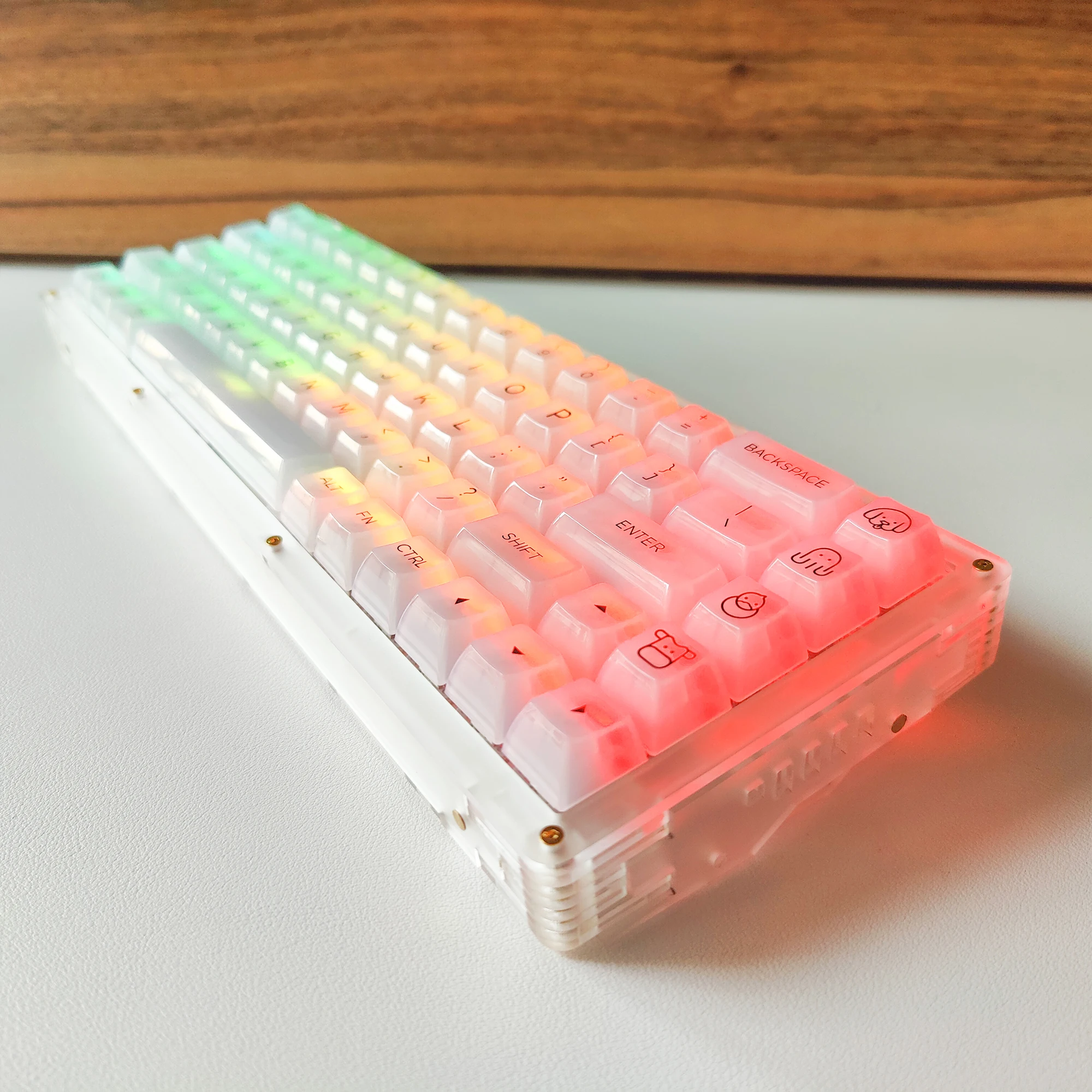 DYI Customized Color Full Transparent Arcylic 65% Wireless RGB Mechanical Keyboard Kit Gasket Hot Swappable Socket 68keys Switch