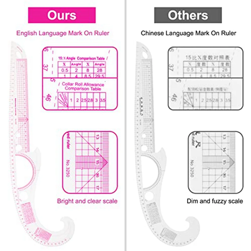 Règle de courbe de style et de couture, règle de classement, règle de vêtements, règle de modèle, conception de mode, durable, facile à installer