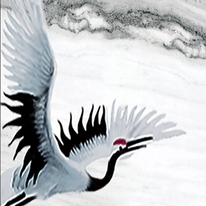 

Новые обои в китайском стиле с абстрактным пейзажем и журавлями, 3D-декор для стен, элегантный фон для дома