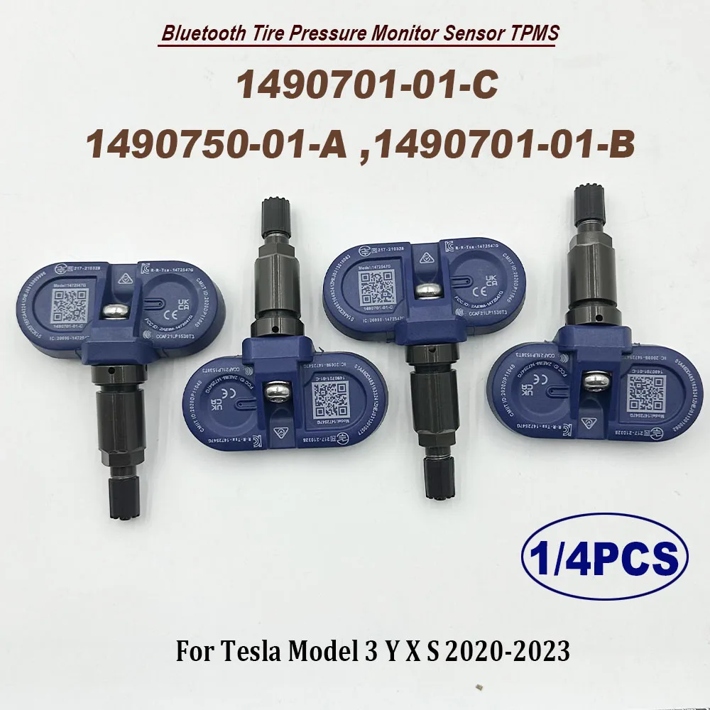 

1/4PCS 1490701-01-B TPMS Pressure Sensors Bluetooth Tire Pressure Monitor 1490750-01-A For 2020-2023 Model 3 Y X S